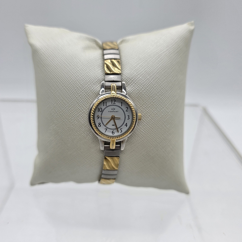 Viewpoint Women’s Two Tone Bracelet Watch Quartz Analog Gold Silver Tone